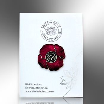Red Remembrance Poppy Flower Lapel Pin, 4 of 8