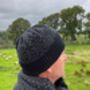 Mens Lambswool Knitted Beanie Hat Geometric Pattern, thumbnail 8 of 10