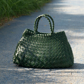 Vegan Leather Hand Weaving Sling Bag, 10 of 12