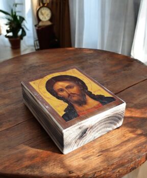 Jesus Christ Icon Print, Orthodox Wood Wall Art, 2 of 5