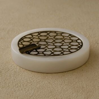 Black Marble Ashtray With Laser Cut Steel Lid, 2 of 5