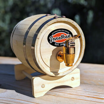 Personalised Wooden Rum Barrel Dispenser, 6 of 6
