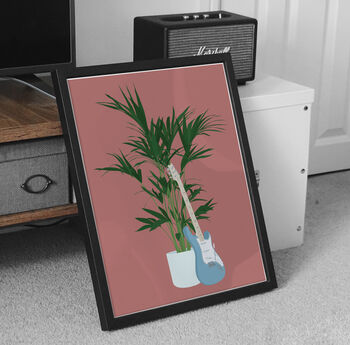 Electric Guitar Houseplant Print | Music Poster, 10 of 12
