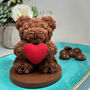 Rose Love: Belgian Milk Chocolate Gift Bear, thumbnail 1 of 5