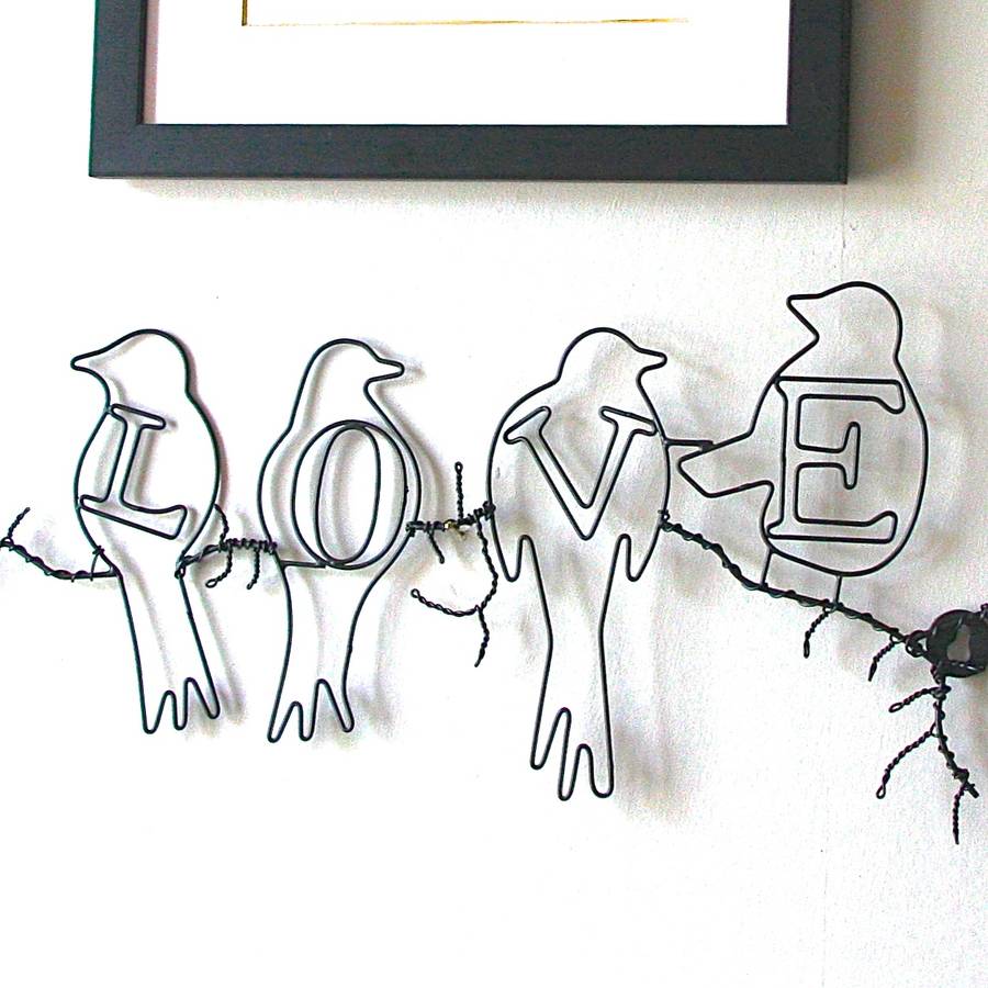 love birds wire wall art by london garden trading