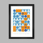 Abstract Map Of The Lake District Poster Print, thumbnail 1 of 5