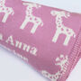 Personalised Knitted Giraffe Baby Blanket, thumbnail 11 of 12