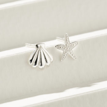 Starfish And Shell Stud Earrings, 7 of 10