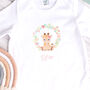 Personalised Giraffe Baby Girl Footless Babygrow, thumbnail 2 of 3