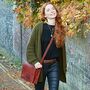 Personalised Brown Leather Cross Body Messenger Bag, thumbnail 1 of 8