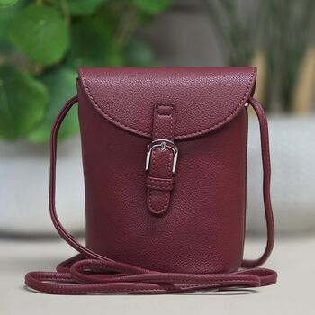 Small Cross Body Bag In Wine, 3 of 3