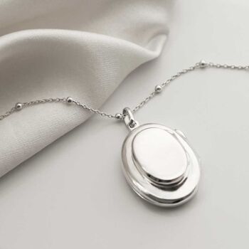 Sterling Silver Double Oval Locket, 2 of 11