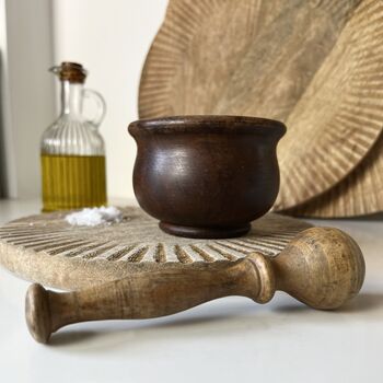 Antique Wooden Pestle And Mortar, 4 of 5