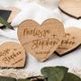 Save The Date Wooden Heart Token Fridge Magnet, thumbnail 1 of 7