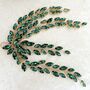 Emerald Crystal Leaf Headpiece, thumbnail 3 of 5