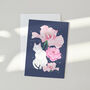 'Just to Say' White Cat And Roses Card, thumbnail 1 of 2