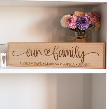 Personalised Our Family Wooden Sign, 4 of 4