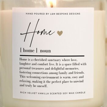 New Home Gift, Home Definition Scented Candle, 4 of 6