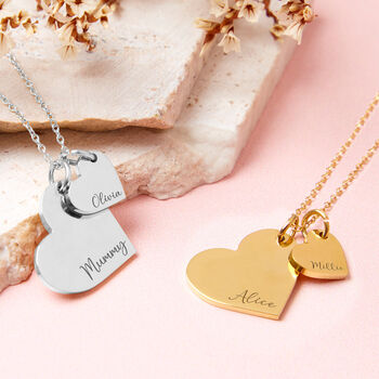 Mum And Me Personalised Heart Necklace, 2 of 9