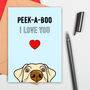 Peek A Boo Labrador Love Card, thumbnail 1 of 2