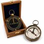 Vintage Spencer Brass Compass With Wooden Box, thumbnail 1 of 11