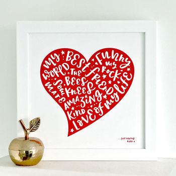 Personalised Speech Bubble Heart Anniversary Print, 3 of 5