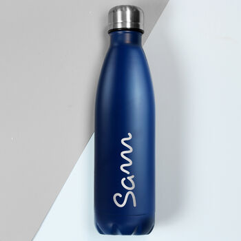 Personalised Blue Water Bottle For Men, 2 of 4