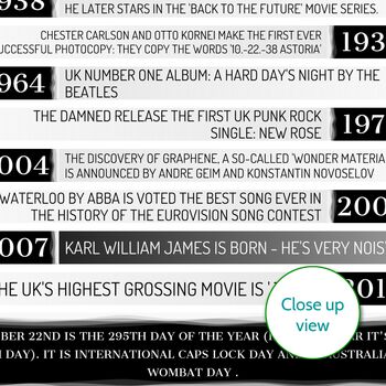 Personalised 16th Birthday Print Day You Were Born 2008, 3 of 12