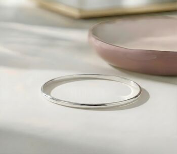 Handmade Solid Sterling Silver 3mm Bangle, 3 of 4