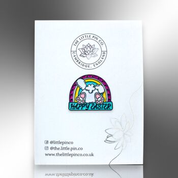 Happy Easter Bunny Paws Rainbow Enamel Pin, 4 of 8