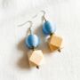Wooden Folk Bead Earrings, thumbnail 1 of 3