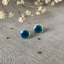 Handmade Turquoise Ceramic Dot Stud Earrings, thumbnail 5 of 8