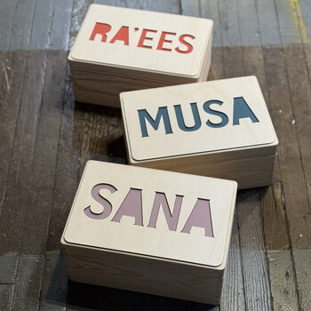 Wooden Name Keepsake Box, 4 of 6