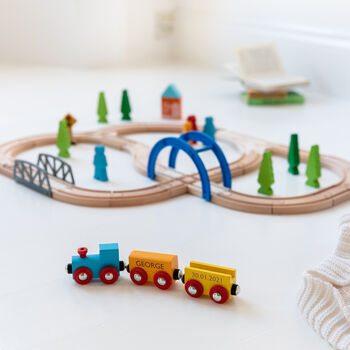 Personalised Wooden Big Journey Train Set, 3 of 6