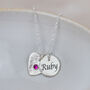 Sterling Silver Personalised Heart Birthstone Necklace, thumbnail 2 of 4