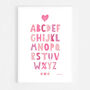 Alphabet Pink Scandi Nursery Print, thumbnail 4 of 5