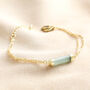 Green Aventurine Charm Chain Bracelet In Gold, thumbnail 1 of 4