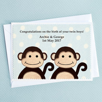 Personalised Twins Birthday Or New Baby Card, 4 of 5