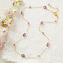 Amethyst Pebble Gold Plated Silver Chain Necklace, thumbnail 1 of 11