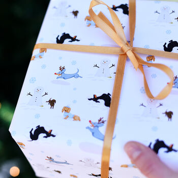 Cute Christmas Dog Wrapping Paper Pack Of Two, 2 of 4