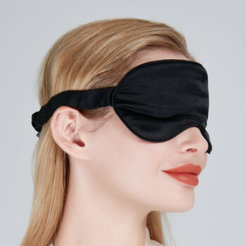Silk Sleep Mask Eye Mask 100% Pure Soft Mulberry Silk Black Luxury Travel Gift Blackout Hypoallergenic, 2 of 6