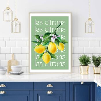 Les Citrons Poster With French Typograpy, 4 of 4