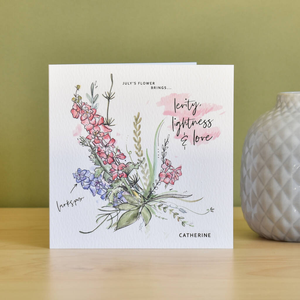 Personalised Birth Month Flower Card, 1 of 4