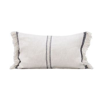 Andas Tasselled Stripe Cotton Cushion, 4 of 4