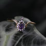 Amethyst Teardrop Vintage Style Ring In Silver Or Gold, thumbnail 2 of 4