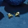 Vintage Inspired Hand Holding A Pearl Stud Earrings, thumbnail 4 of 10