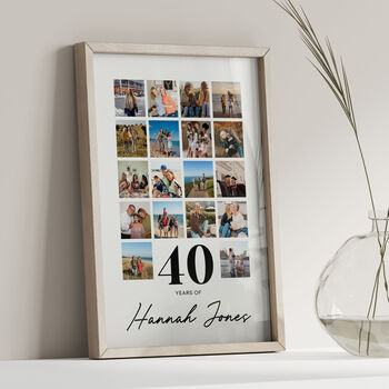 Personalised 40th Birthday Gift, Custom Photo Collage, 5 of 6