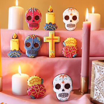Hand Iced Day Of The Dead Biscuit Tin, 2 of 2