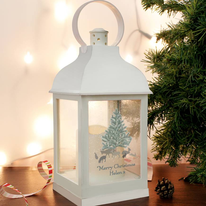 Personalised White Christmas Lantern, 1 of 4
