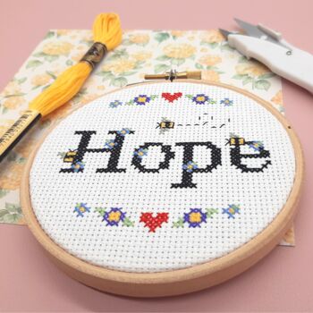 Hope Mini Cross Stitch Kit, 4 of 8